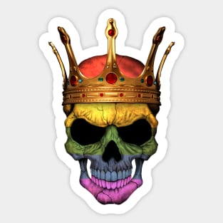 Rainbow Flag Skull with Crown Sticker